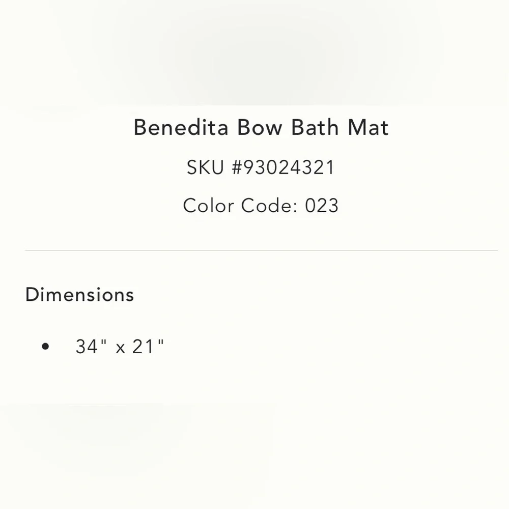 Anthropologie Benedita Bow Tie Bath Mat NEW